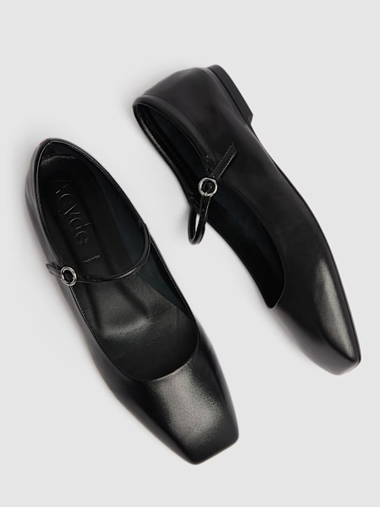 Aeyde: 10mm Uma nappa leather ballerina flats - Black - women_2 | Luisa Via Roma