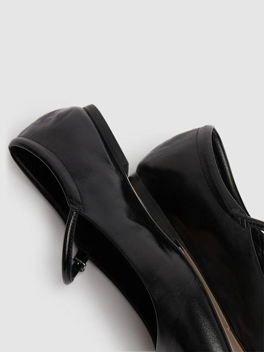 Aeyde: 10mm Uma nappa leather ballerina flats - Black - women_3 | Luisa Via Roma