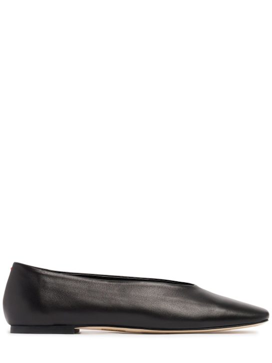 Aeyde: 10mm Kirsten leather flats - Black - women_0 | Luisa Via Roma