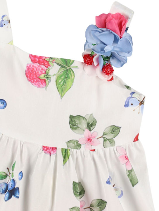 Monnalisa: コットンポプリンワンピース - ホワイト - kids-girls_1 | Luisa Via Roma