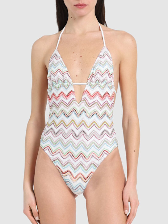 Missoni: Chevron one piece swimsuit - women_1 | Luisa Via Roma
