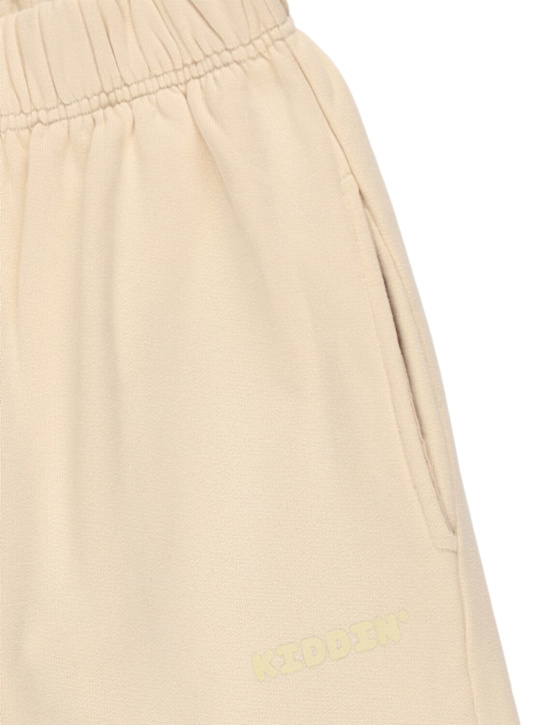 Kiddin: コットンスウェットパンツ - ベージュ - kids-boys_1 | Luisa Via Roma