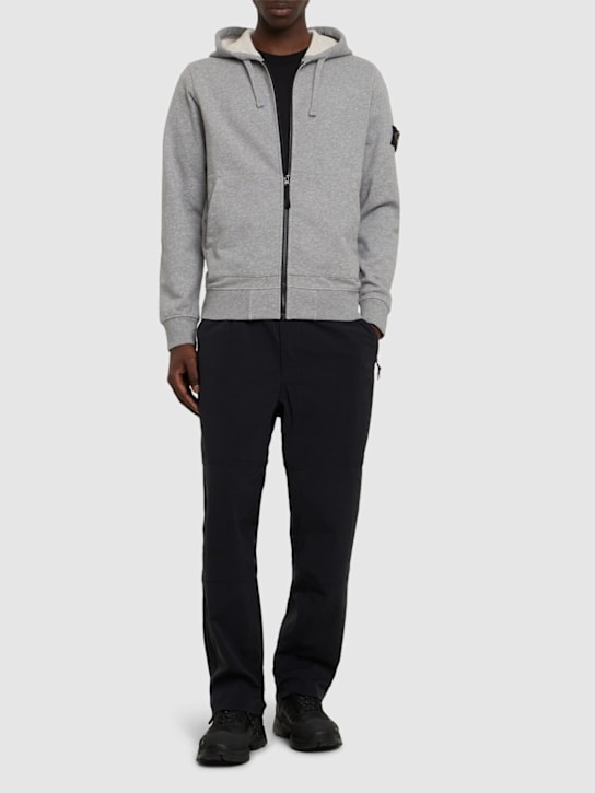 Stone Island: Cotton zip hoodie - men_1 | Luisa Via Roma