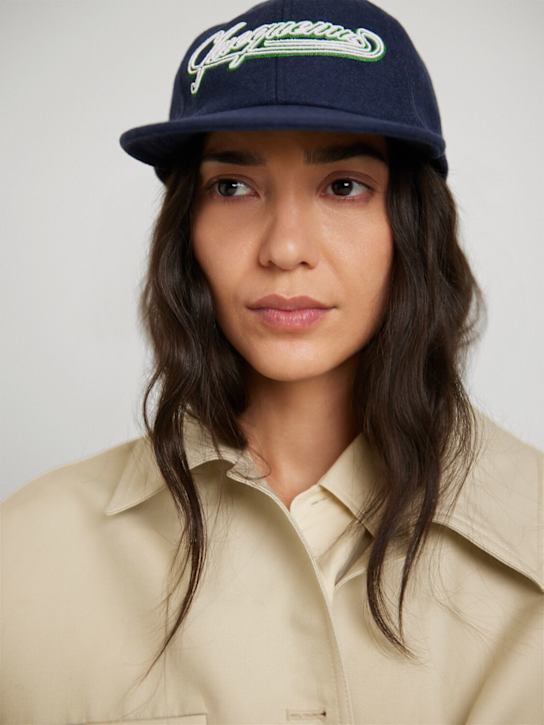 Jacquemus: La Casquette baseball cap - Navy - women_1 | Luisa Via Roma