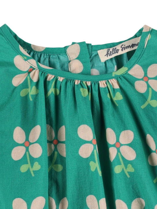 Hello Simone: Top in cotone stampato - Verde - kids-girls_1 | Luisa Via Roma