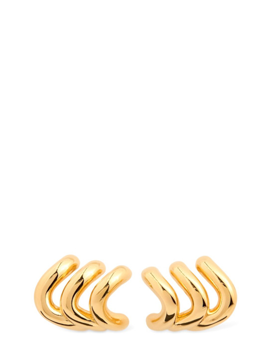 Balenciaga: Loop Trio brass earrings - Shiny Gold - men_0 | Luisa Via Roma