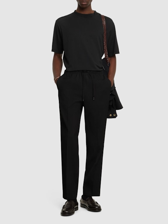 CELLAR DOOR: Alfred 3d stretch wool pants - Black - men_1 | Luisa Via Roma