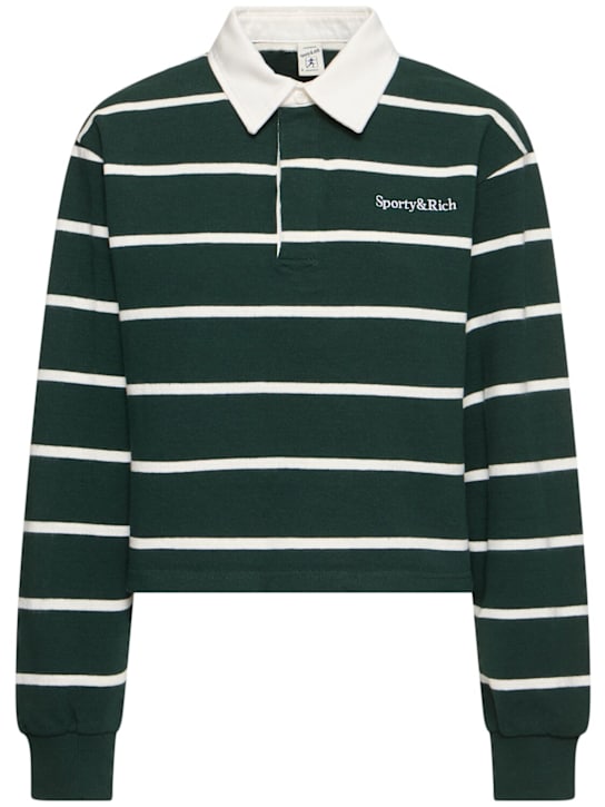Sporty & Rich: Serif logo cropped rugby polo - women_0 | Luisa Via Roma