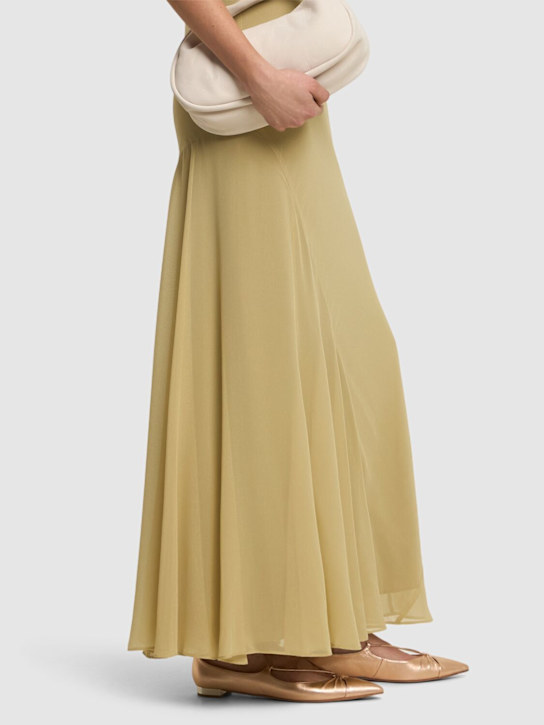 Aquazzura: 10mm Gabi metallic leather ballerinas - Platinum - women_1 | Luisa Via Roma