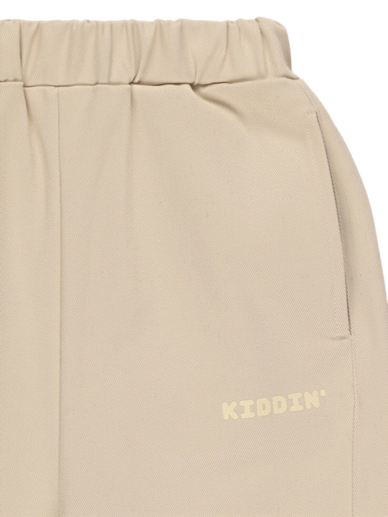 Kiddin: Pantaloni chino oversize in cotone stretch - Beige - kids-girls_1 | Luisa Via Roma