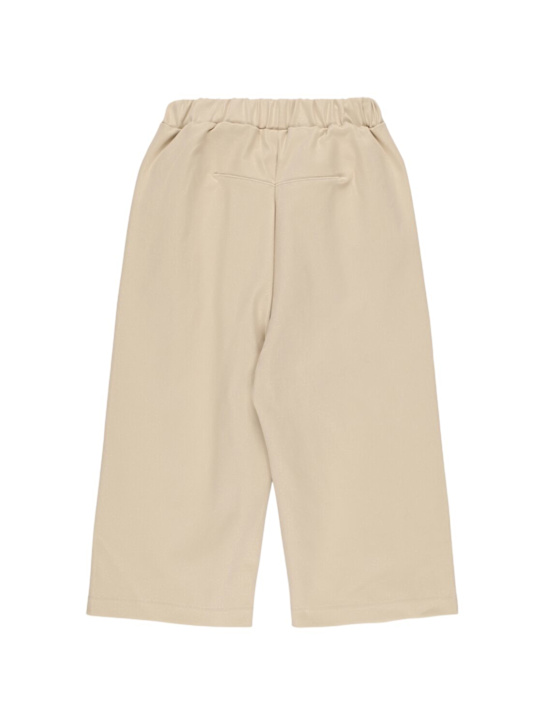Kiddin: Pantaloni chino oversize in cotone stretch - Beige - kids-girls_2 | Luisa Via Roma