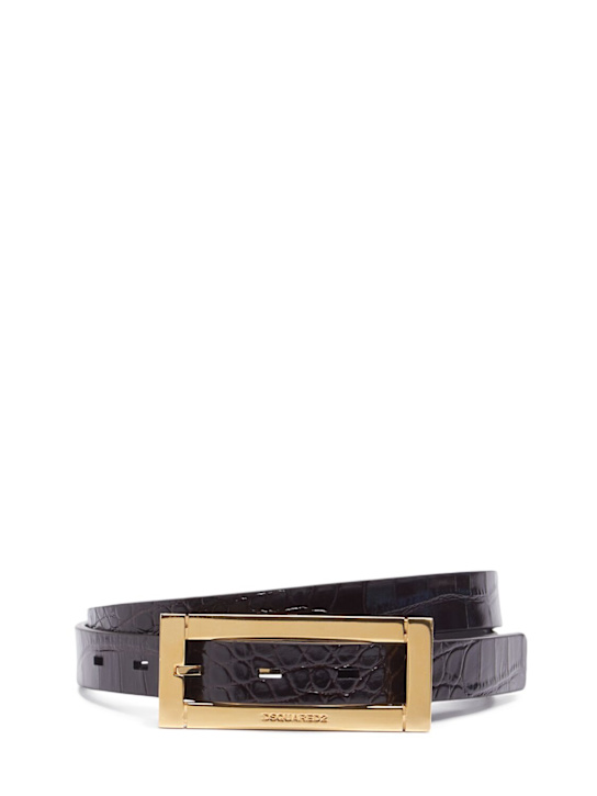 Dsquared2: Ceinture embossée croco avec boucle Twin - women_0 | Luisa Via Roma