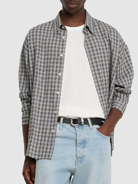 SUNFLOWER: 2.5cm Eyelet leather belt - men_1 | Luisa Via Roma