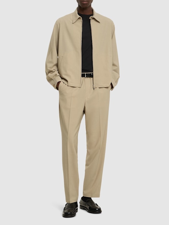 CELLAR DOOR: Brent wool blend zip jacket - Beige - men_1 | Luisa Via Roma