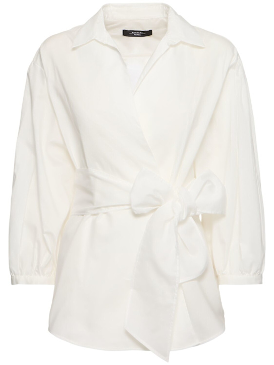 Ceci striped poplin shirt w/ belt - Thumbnail 1