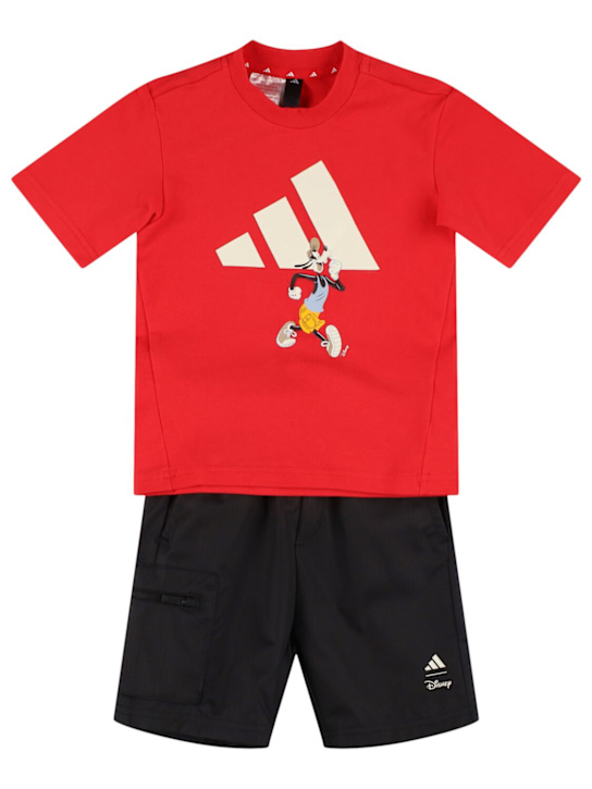 adidas Originals: ストレッチコットンTシャツ＆ショートパンツ - kids-boys_0 | Luisa Via Roma