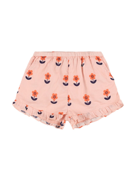 Hello Simone: Shorts in cotone stampato - Rosa - kids-girls_0 | Luisa Via Roma