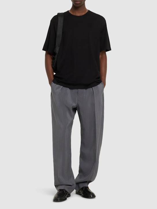 Lemaire: Relaxed  fit cotton jersey t-shirt - Black - men_1 | Luisa Via Roma
