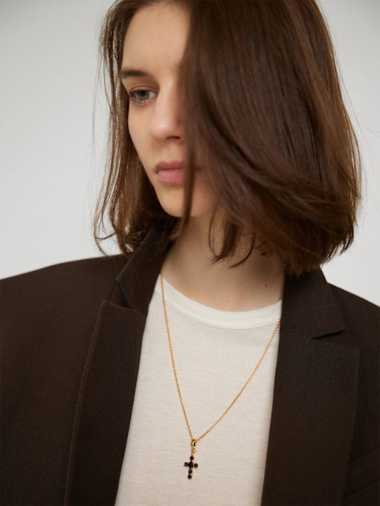 Dolce&Gabbana: Plated cross pendant necklace - women_1 | Luisa Via Roma