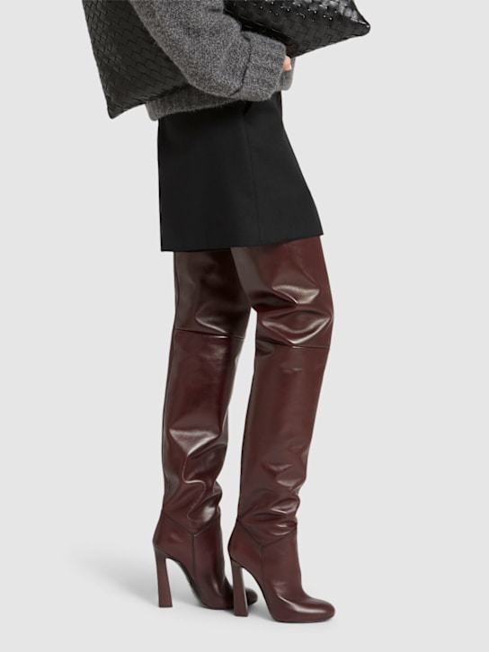 Dsquared2: 120mm Leather over-the-knee boots - women_1 | Luisa Via Roma