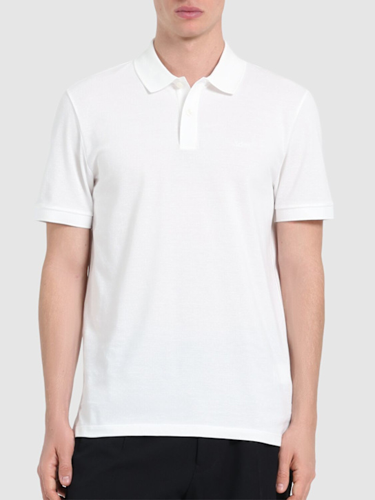 Boss: Pallas logo cotton polo - White - men_2 | Luisa Via Roma