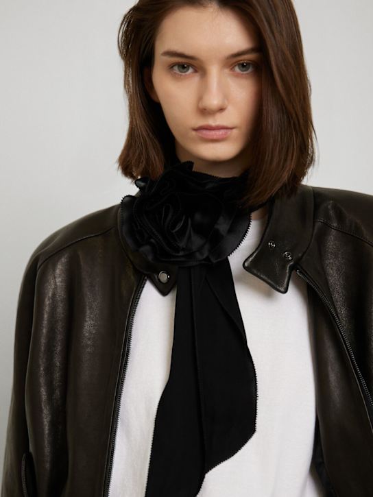 Zimmermann: Flower neck scarf - Black - women_1 | Luisa Via Roma