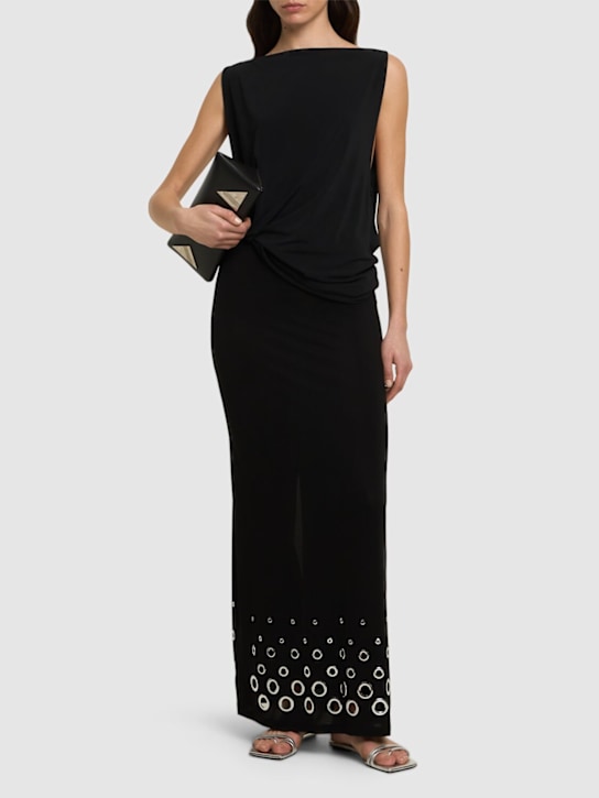 Solid jersey second skin long skirt - Thumbnail 2
