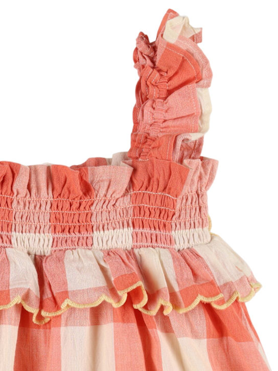 Hello Simone: Vestito in cotone stampato - Bianco/Rosa - kids-girls_1 | Luisa Via Roma