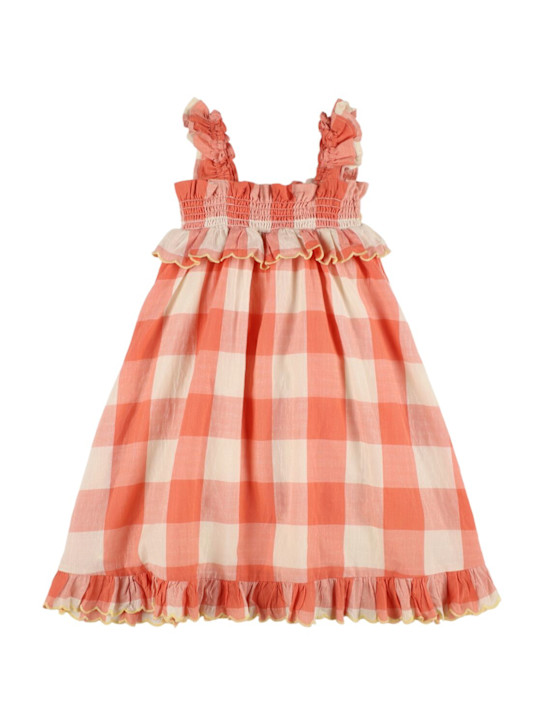 Hello Simone: Vestito in cotone stampato - Bianco/Rosa - kids-girls_0 | Luisa Via Roma