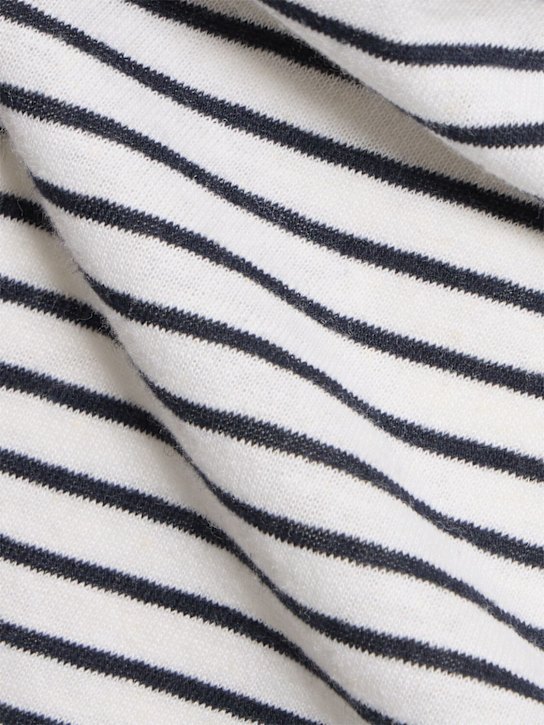 Boss: Taut striped cotton & linen t-shirt - Dark Blue - men_4 | Luisa Via Roma