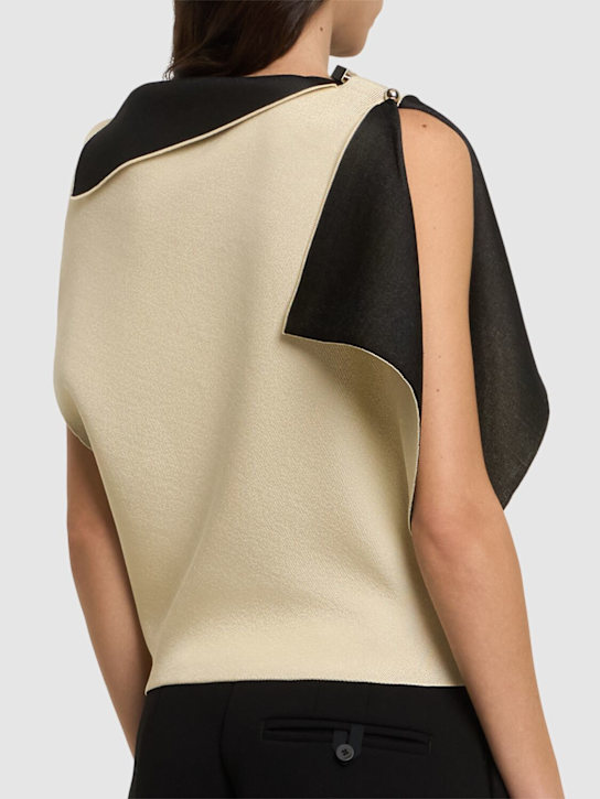 Jacquemus: La Maille Trapeze不对称上衣 - 浅黄色 - women_2 | Luisa Via Roma