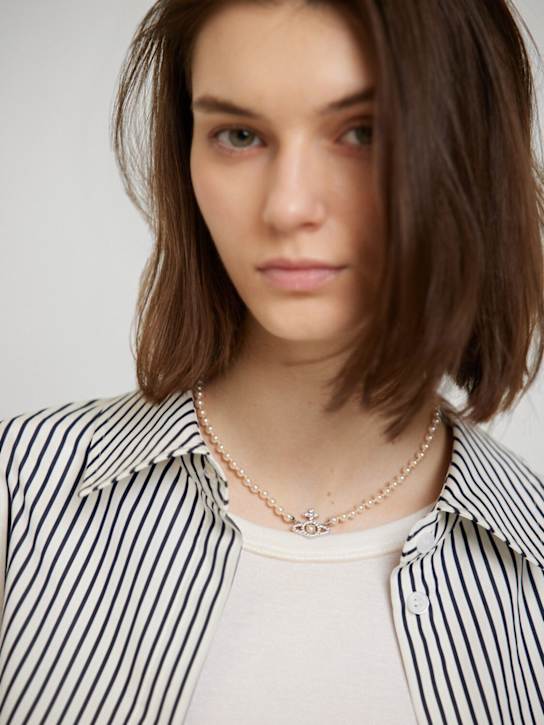 Vivienne Westwood: Olympia faux pearl collar necklace - women_1 | Luisa Via Roma