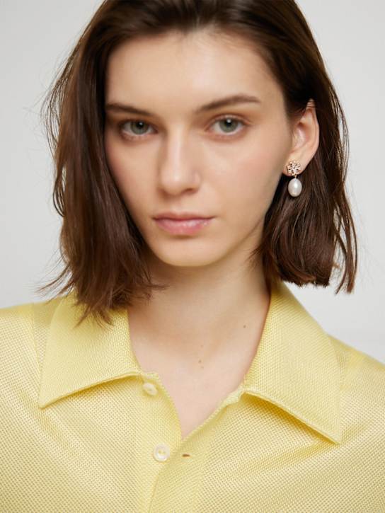 Tory Burch: Kira pavé drop earrings - women_1 | Luisa Via Roma