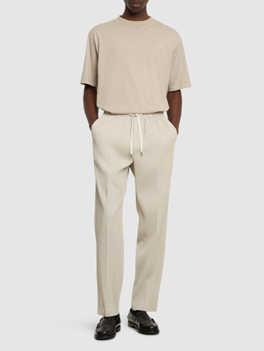 CELLAR DOOR: Daniel light cotton blend jersey t-shirt - Beige - men_1 | Luisa Via Roma