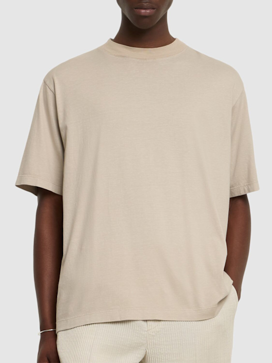 CELLAR DOOR: Daniel light cotton blend jersey t-shirt - Beige - men_2 | Luisa Via Roma