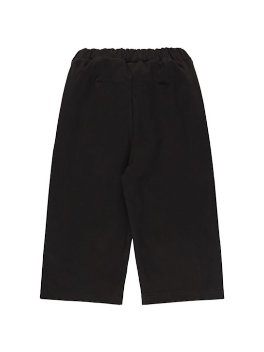 Kiddin: Oversize stretch cotton chino pants - Black - kids-boys_2 | Luisa Via Roma