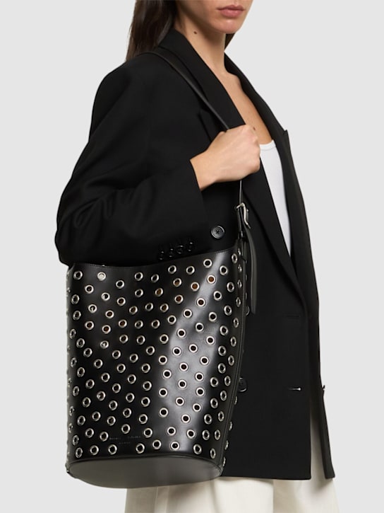 Proenza Schouler: Brant studded smooth leather bucket bag - Black - women_1 | Luisa Via Roma