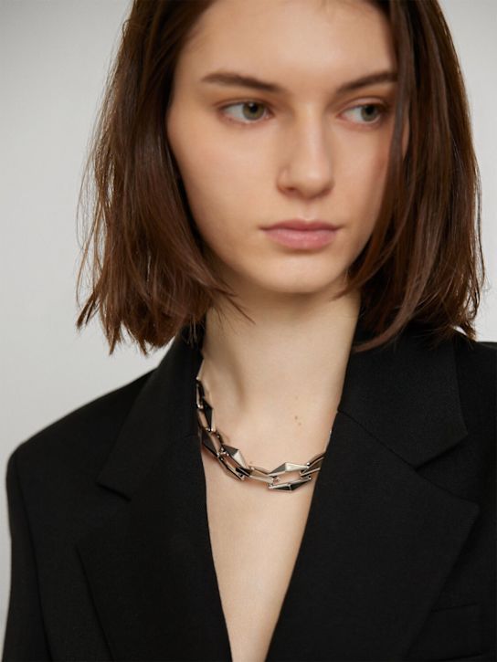 Jimmy Choo: Diamond链条项链 - 银色 - women_1 | Luisa Via Roma
