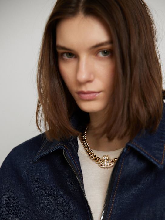 Vivienne Westwood: Graziella crystal small choker - Gold/Crystal - women_1 | Luisa Via Roma