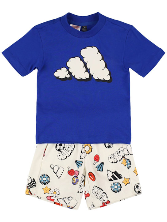 adidas Originals: コットンジャージー Tシャツ＆ショートパンツ - kids-boys_0 | Luisa Via Roma