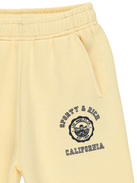 Sporty & Rich: California Emblem コットンスウェットパンツ - ベージュ - kids-girls_1 | Luisa Via Roma