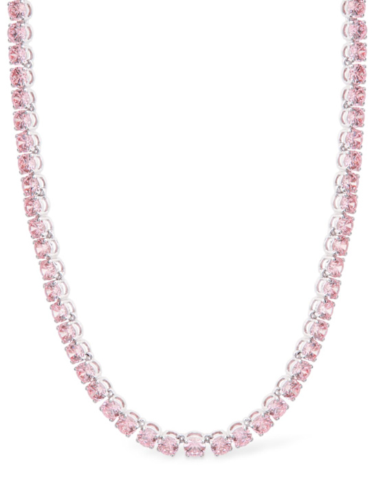 Swarovski: Tennis Matrix crystal collar necklace - Pink/Crystal - women_0 | Luisa Via Roma