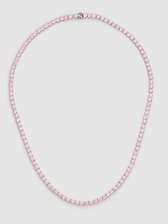 Swarovski: Tennis Matrix crystal collar necklace - Pink/Crystal - women_1 | Luisa Via Roma