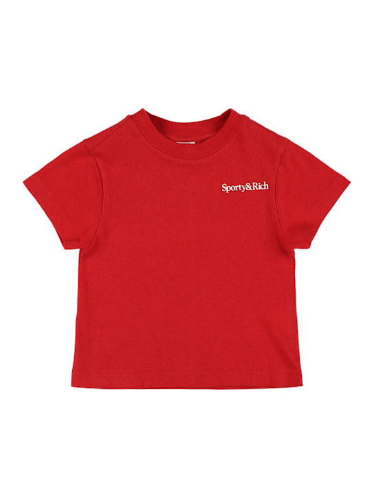 Sporty & Rich: コットンジャージーTシャツ - レッド - kids-girls_0 | Luisa Via Roma