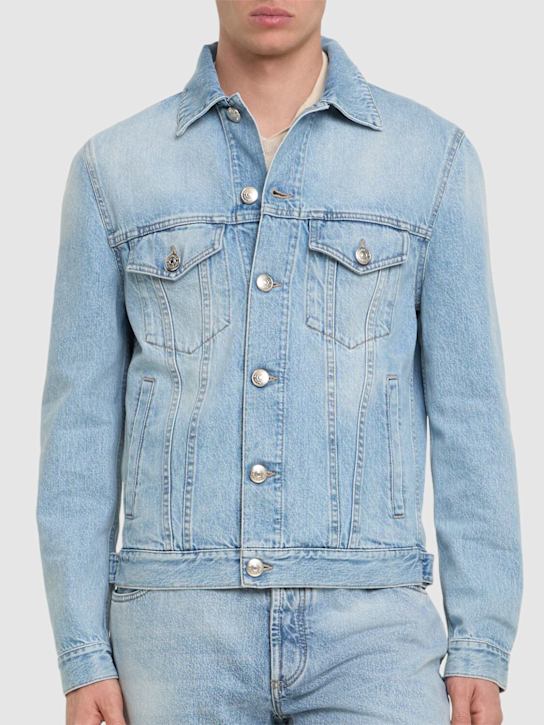 Brunello Cucinelli: Cotton denim jacket - Denim Chiaro - men_2 | Luisa Via Roma
