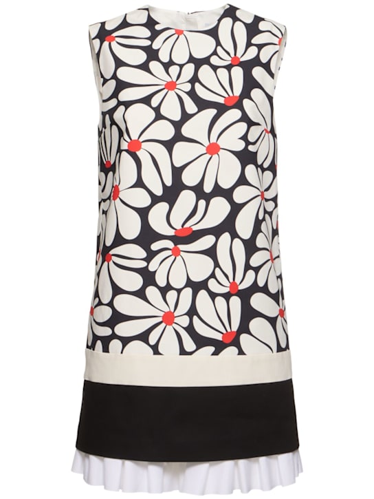 Printed stretch cotton midi dress - Thumbnail 1