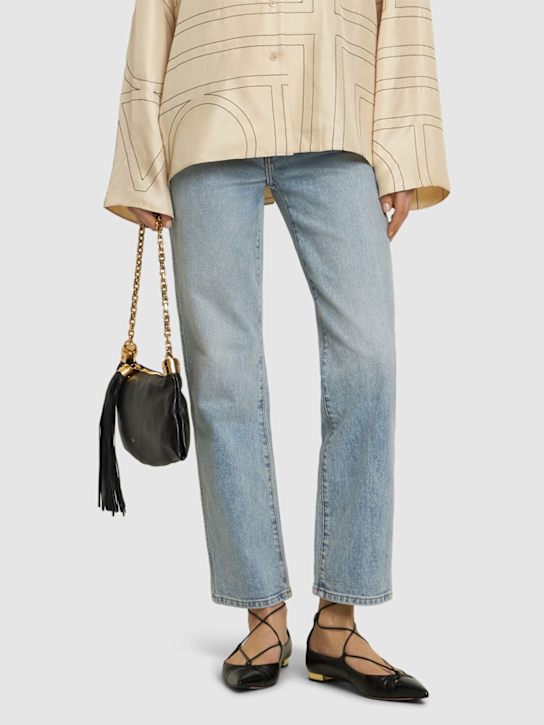 Aquazzura: 10mm Gabi leather ballerinas - Black - women_1 | Luisa Via Roma