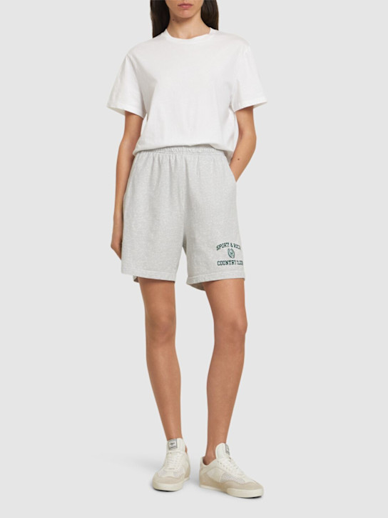 Sporty & Rich: Shorts sportivi Varsity Crest - Heather Gray - women_1 | Luisa Via Roma