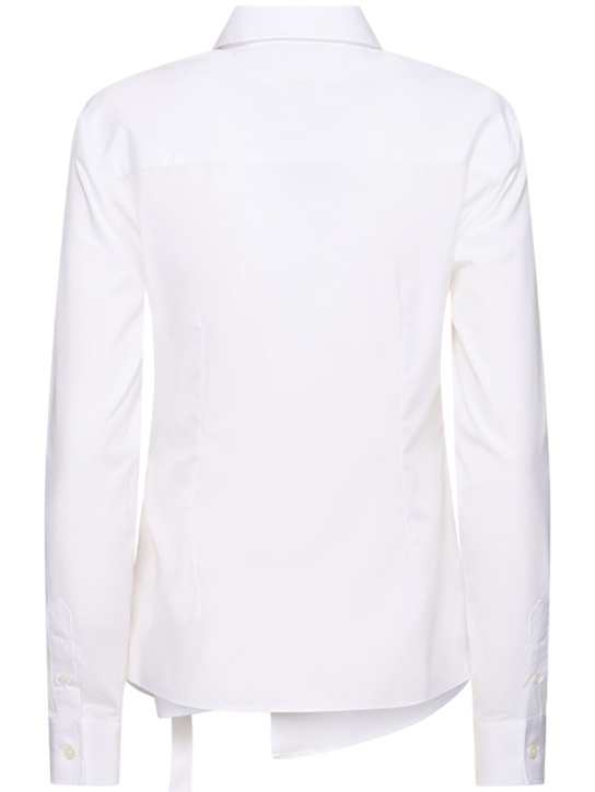 MSGM: Poplin shirt w/ side belt - White - women_3 | Luisa Via Roma