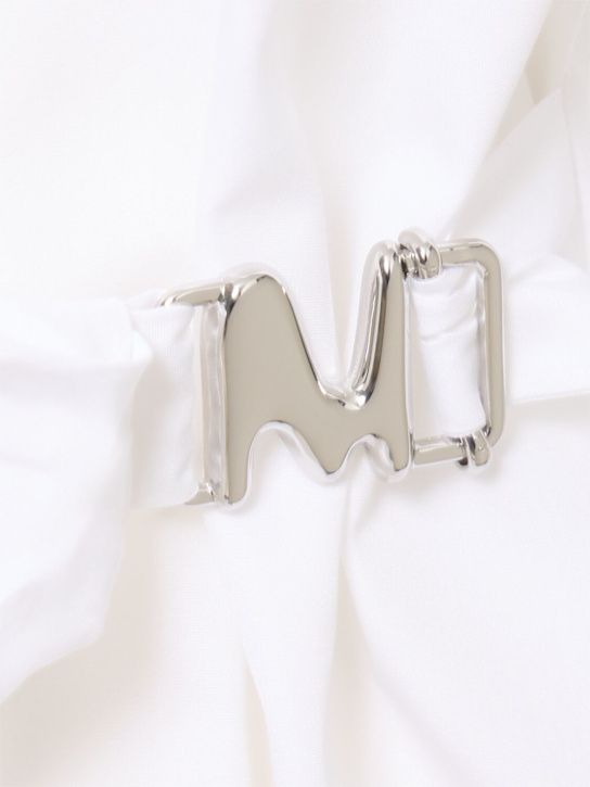 MSGM: Poplin shirt w/ side belt - White - women_4 | Luisa Via Roma